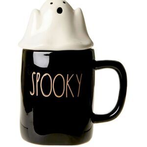 Rae Dunn Ceramic Booh Mug with Ghost lid